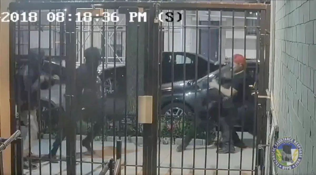 Footage showed a brawl between Antifa and the Proud Boys in New York City on Oct. 12, 2018. (NYPD News)