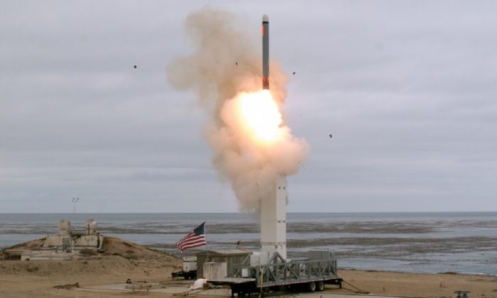 The United States tested an intermediate range missile in California on Aug. 19, 2019. (Defense Department)