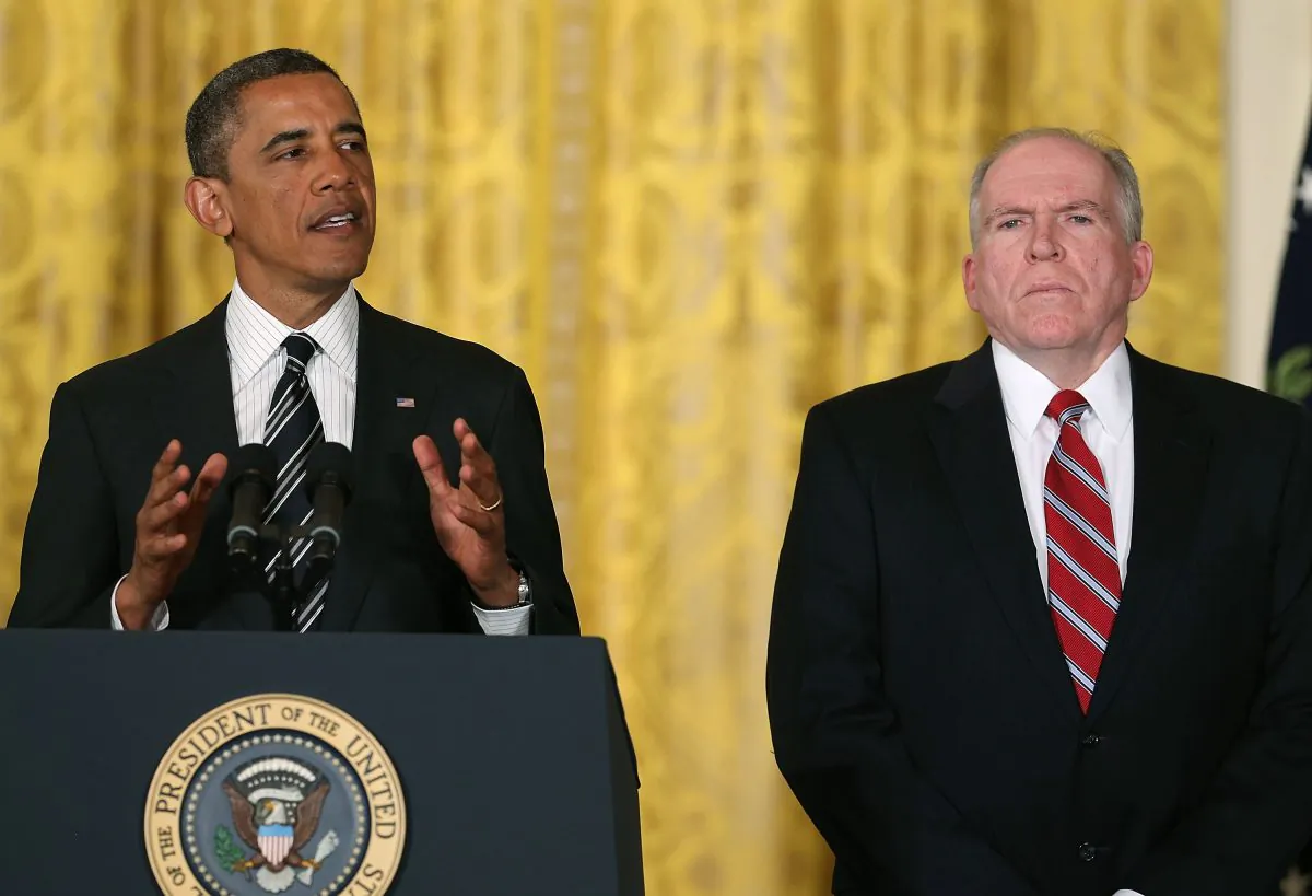 U.S. President Barack Obama (L) nominates chief counterterrorism adviser John Brennan to be CIA director at an event in the White House on Jan. 7, 2013. (Mark Wilson/Getty Images)