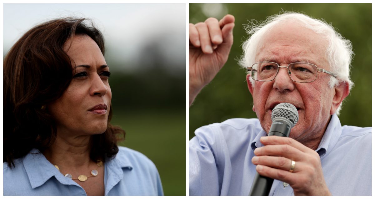 sanders hits harris