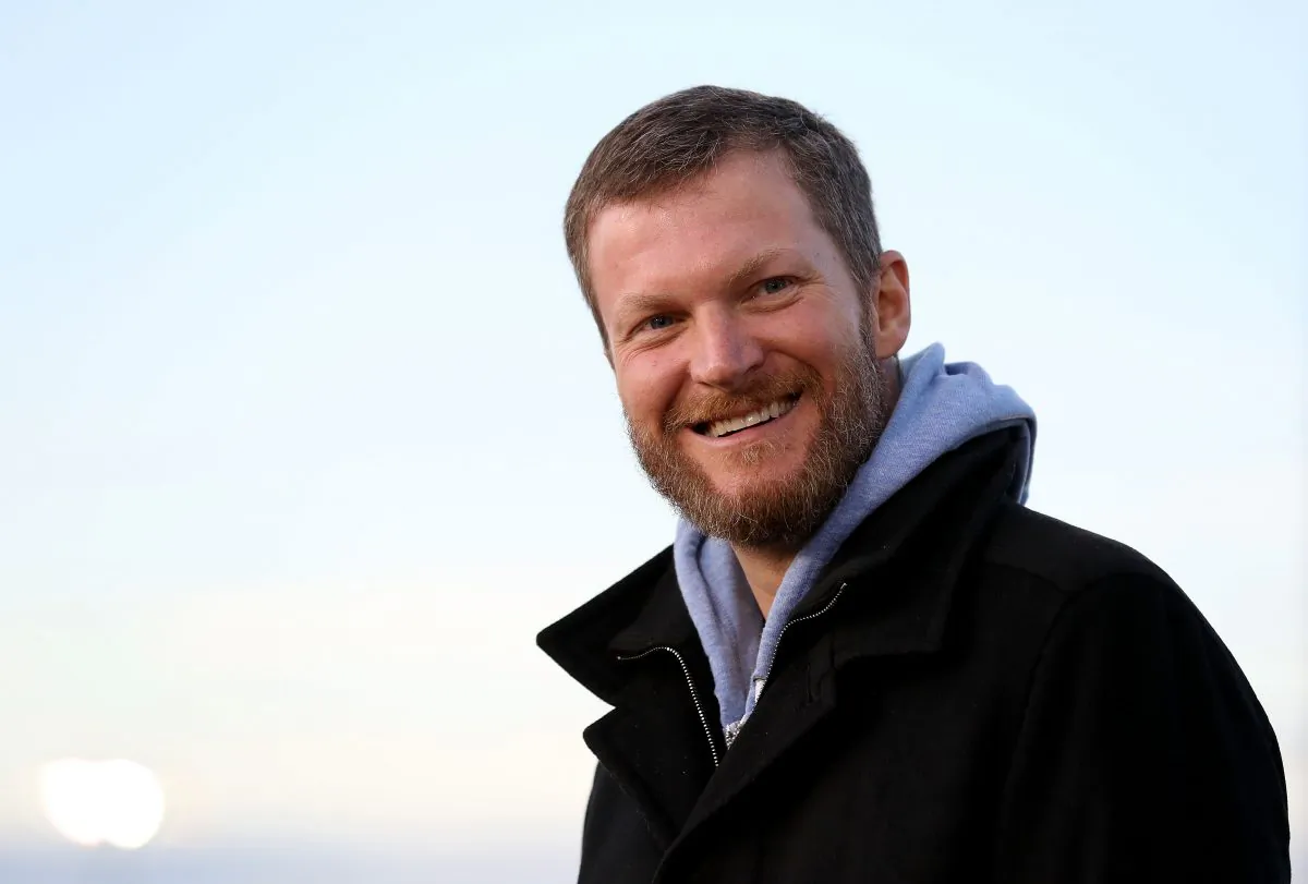 Dale Earnhardt Jr. watches during the Nationwide 2019 Paint Scheme Reveal at GoPro Motorplex in Mooresville, North Carolina on Dec. 6, 2018. (Streeter Lecka/Getty Images)