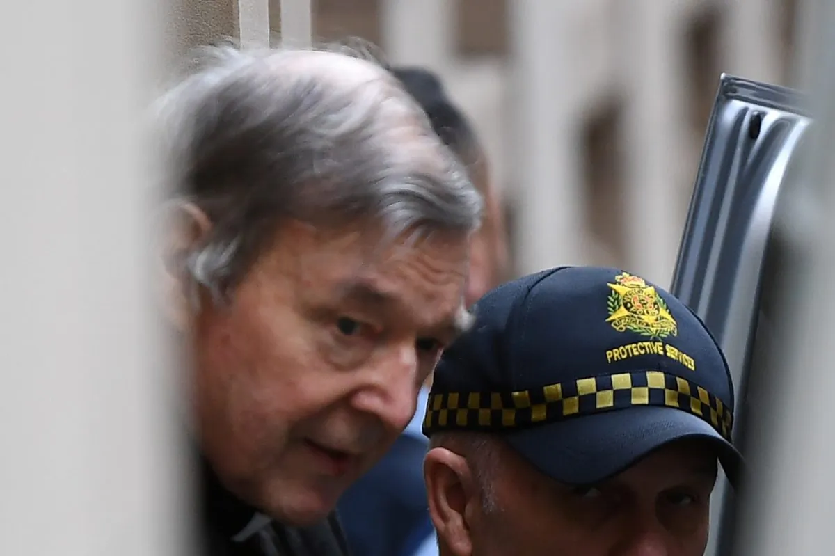 Cardinal George Pell departs the Supreme Court of Victoria, in Melbourne, Australia, on Aug. 21, 2019. (AAP Image/James Ross via REUTERS)
