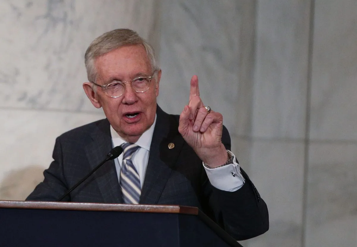 Then-U.S. Senate Minority Leader Sen. Harry Reid (D-Nev.) on Capitol Hill on Dec. 8, 2016. (Alex Wong/Getty Images)
