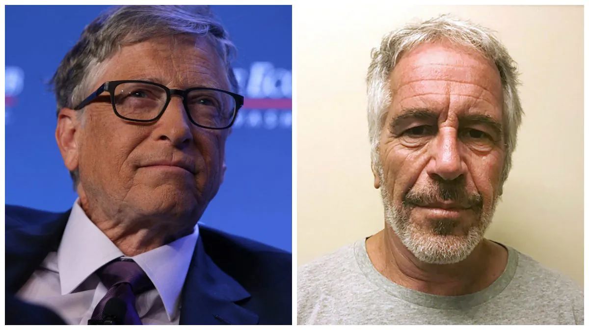 (L)-Microsoft principle founder Bill Gates at an event in Washington on June 24, 2019. (Alex Wong/Getty Images) (R)-Jeffrey Epstein appears in a photograph taken for the New York State Division of Criminal Justice Services' sex offender registry March 28, 2017 and obtained by Reuters July 10, 2019. (New York State Division of Criminal Justice Services/Handout via Reuters)