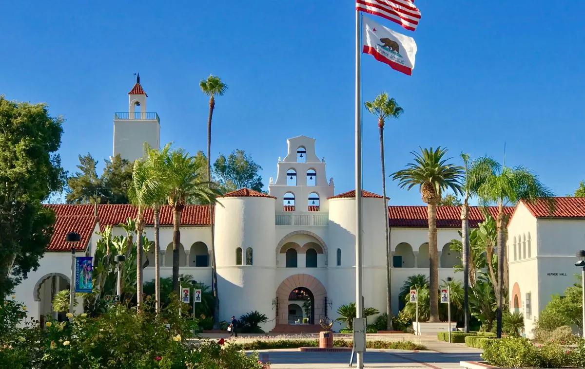 The campus of San Diego State University, San Diego, Calif., Aug. 20, 2019. San Diego State University is the latest American university to shut down its Confucius Institute. (Gisela Sommer/The Epoch Times)