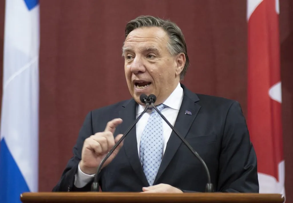 Quebec Premier Francois Legault speaks during an Ordre national du Quebec ceremony at the National Assembly, in Quebec City on June 20, 2019. (Jacques Boissinot/The Canadian Press)