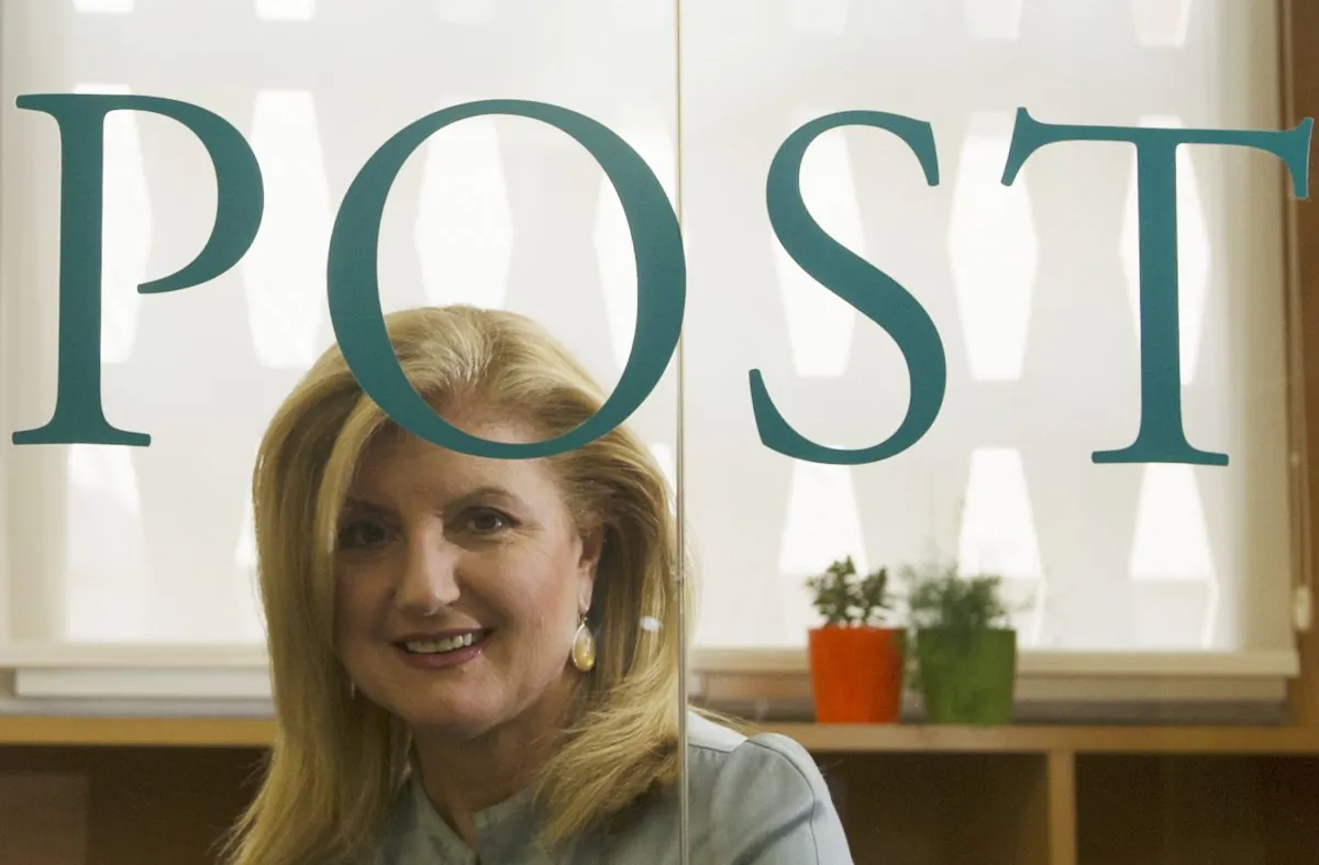 Arianna Huffington, president and editor-in-chief of the
Huffington Post Media Group, poses at a Huffington Post office in a file photograph. (Dominique Faget/AFP/Getty Images)