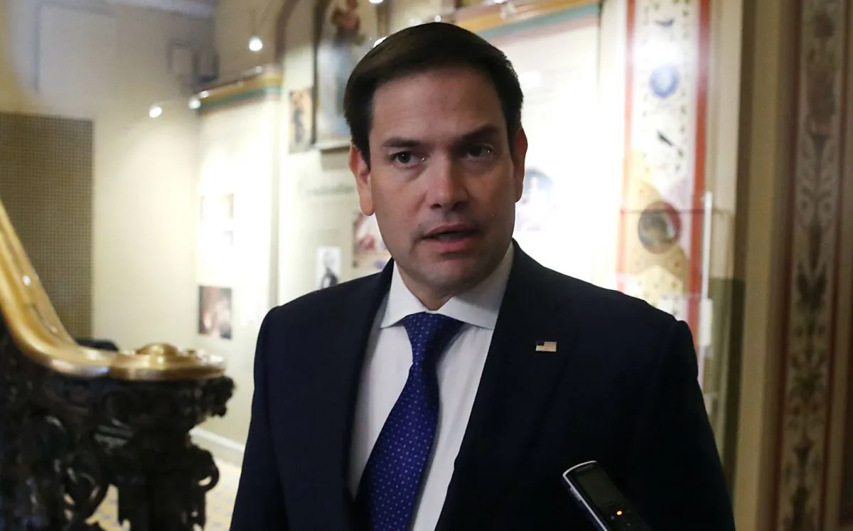 Sen. Marco Rubio (R-Fla.) talks to reporters at the U.S. Capitol on Aug. 1, 2019. (Mark Wilson/Getty Images)