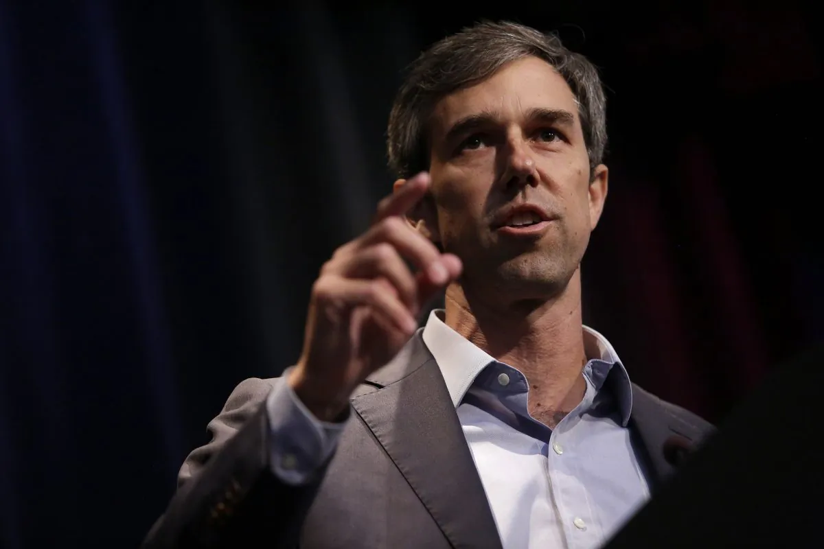 Democratic presidential candidate and former Texas Rep. Beto O'Rourke speaks at the Iowa Federation Labor Convention in Altoona, Iowa, on Aug. 21, 2019. (Photo by Joshua Lott/Getty Images)
