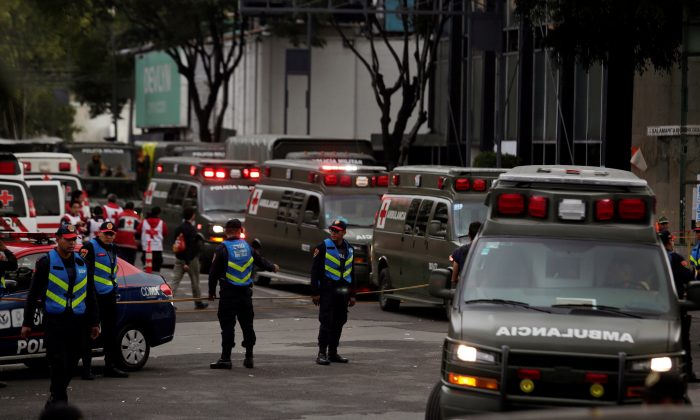 Ambulances arrive in Mexico City in a file photo. (Daniel Becerril/File Photo via Reuters)