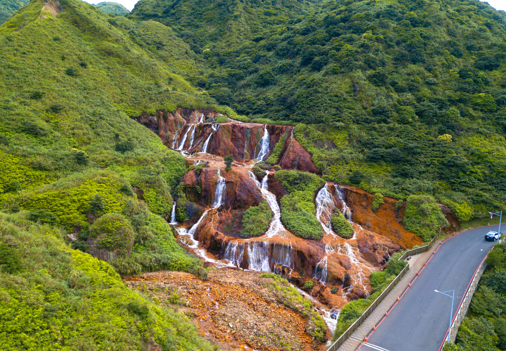 golden waterfall in ruifang taiwan