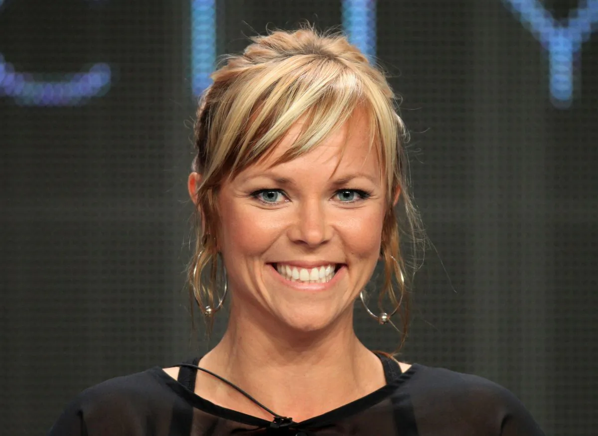 Co-host Jessi Combs speaks at the 'Overhaulin' discussion panel during the Discovery Networks/Velocity portion of the 2012 Summer Television Critics Association tour at the Beverly Hilton Hotel in Los Angeles, California on Aug. 2, 2012. (Photo by Frederick M. Brown/Getty Images)