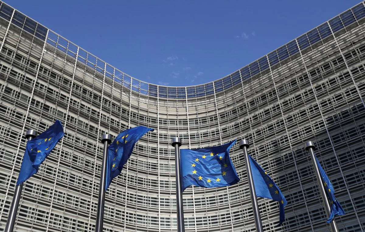 European Union flags flutter outside the European Commission headquarters, in Brussels, Belgium on June 30, 2019. (Yves Herman/Reuters)