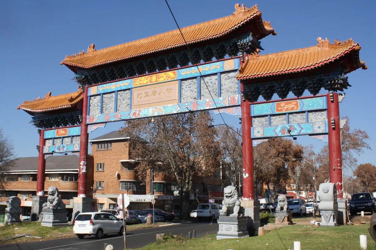 Elaborate arches mark the entrance to Johannesburg's Chinatown. Once bustling, the area's now quiet as South Africa's economy hits the doldrums. (Darren Taylor for The Epoch Times)