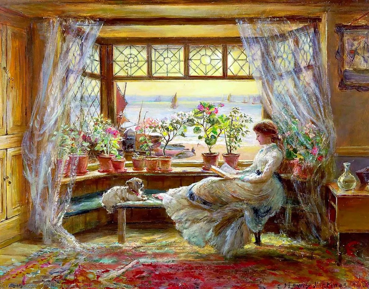 “Reading by the Window” by Charles James Lewis. (CC0)