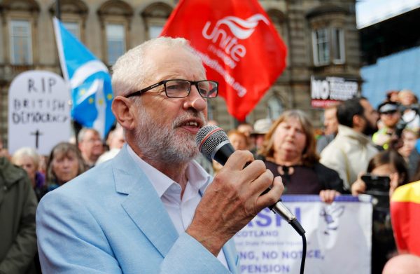 Anti-Brexit protesters demonstrate at George Square in Glasgow