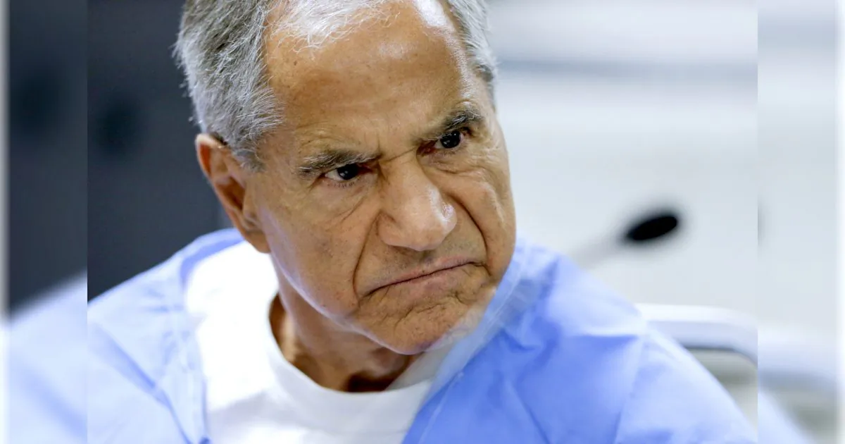 Sirhan Sirhan reacts during a parole hearing at the Richard J. Donovan Correctional Facility in San Diego on Aug. 30, 2019. (Gregory Bull/AP)