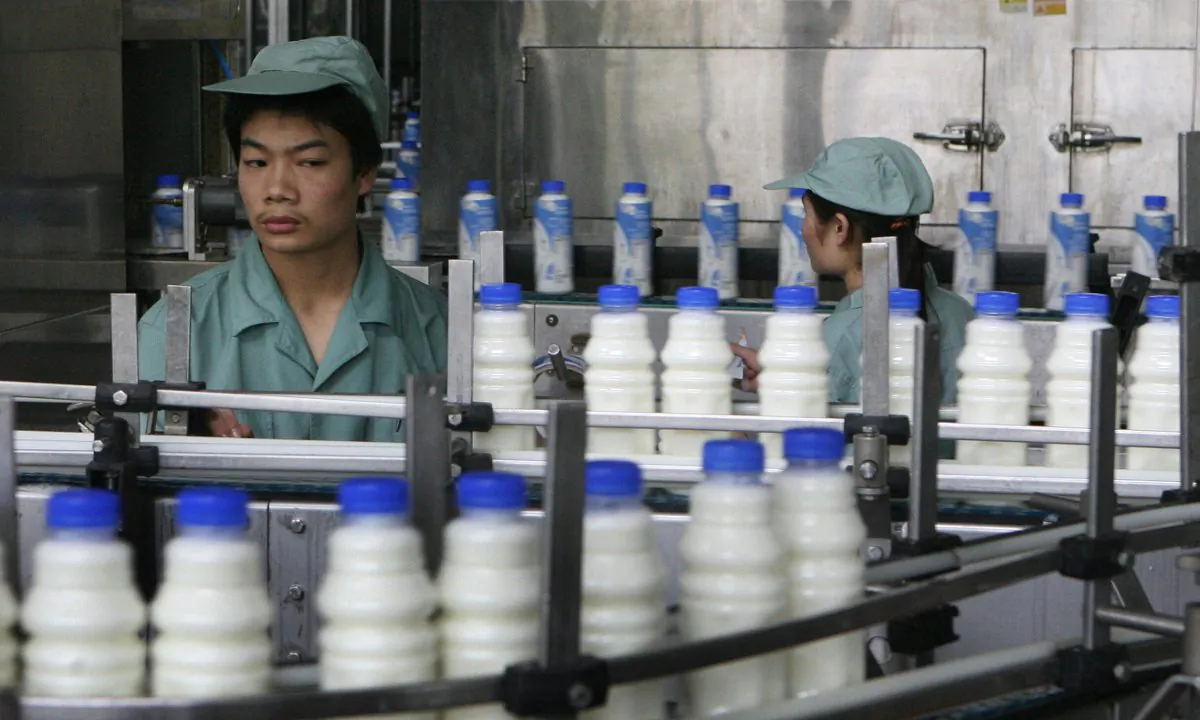 Inside a Wahaha milk factory in China. (Mark Ralston/AFP/Getty Images)