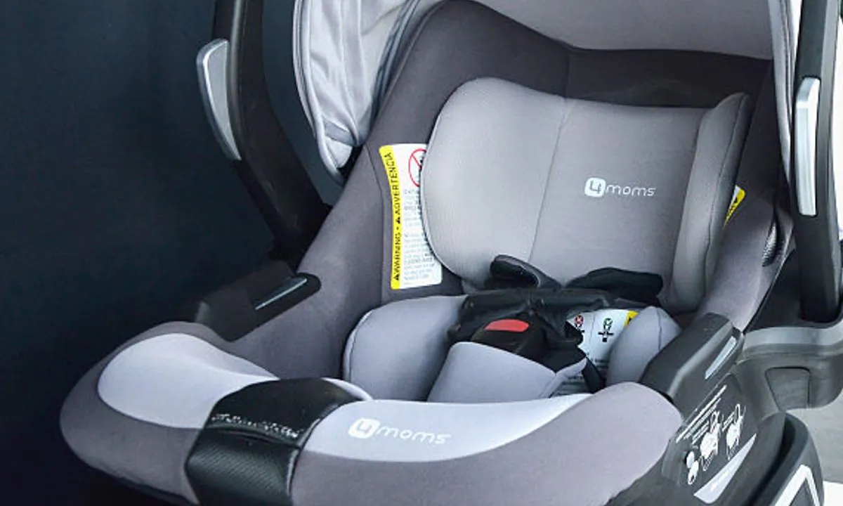 Image of a baby seat in the car. (Araya Diaz/Getty Images for 4moms)