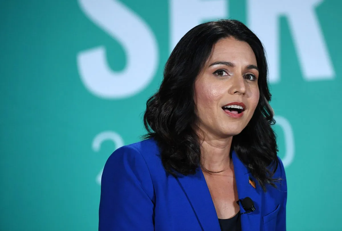Democratic presidential candidate Rep. Tulsi Gabbard (D-Hawaii) speaks during the 2020 Public Service Forum in Las Vegas, Nevada, on Aug. 3, 2019. (Ethan Miller/Getty Images)
