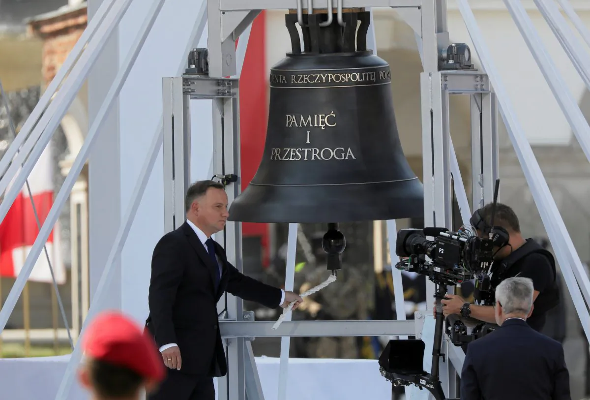 Commemorative ceremony to mark the 80th anniversary of the outbreak of World War Two in Warsaw, Poland, on Sept. 1, 2019. (Slawomir Kaminski/Agencja Gazeta via REUTERS)