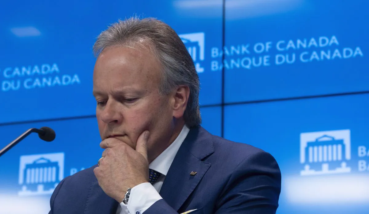 Bank of Canada governor Stephen Poloz ponders a question during a news conference in Ottawa on July 10, 2019. Canada’s central bank left its key policy rate unchanged at 1.75 percent on Sept. 4, 2019. (The Canadian Press/Adrian Wyld)
