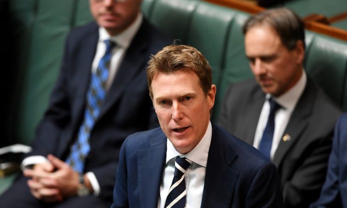 Christian Porter at Parliament House in Canberra, Australia, on July 2, 2019. (Tracey Nearmy/Getty Images)