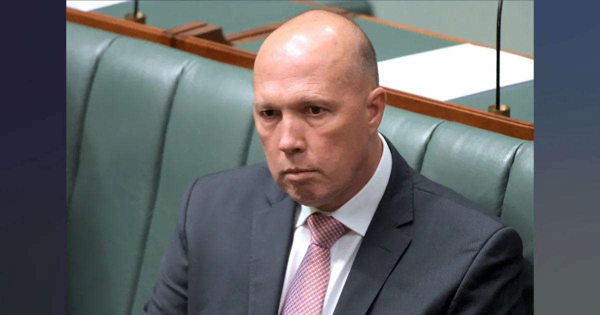 Peter Dutton at Parliament House in Canberra, Australia, on Feb. 18, 2019. (Tracey Nearmy/Getty Images)