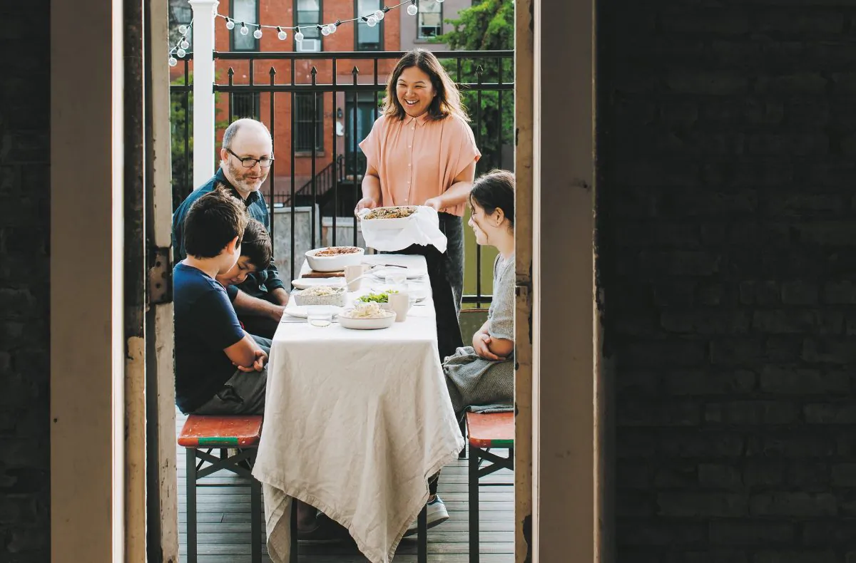 For Hetty McKinnon and her family, meal times are a chance to reconnect and strengthen family ties. (Luisa Brimble)