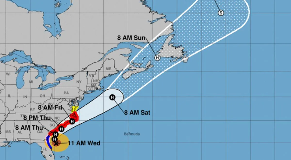 The U.S. National Hurricane Center (NHC) said hurricane warnings are now in effect for more areas along the North Carolina coast. (NHC)