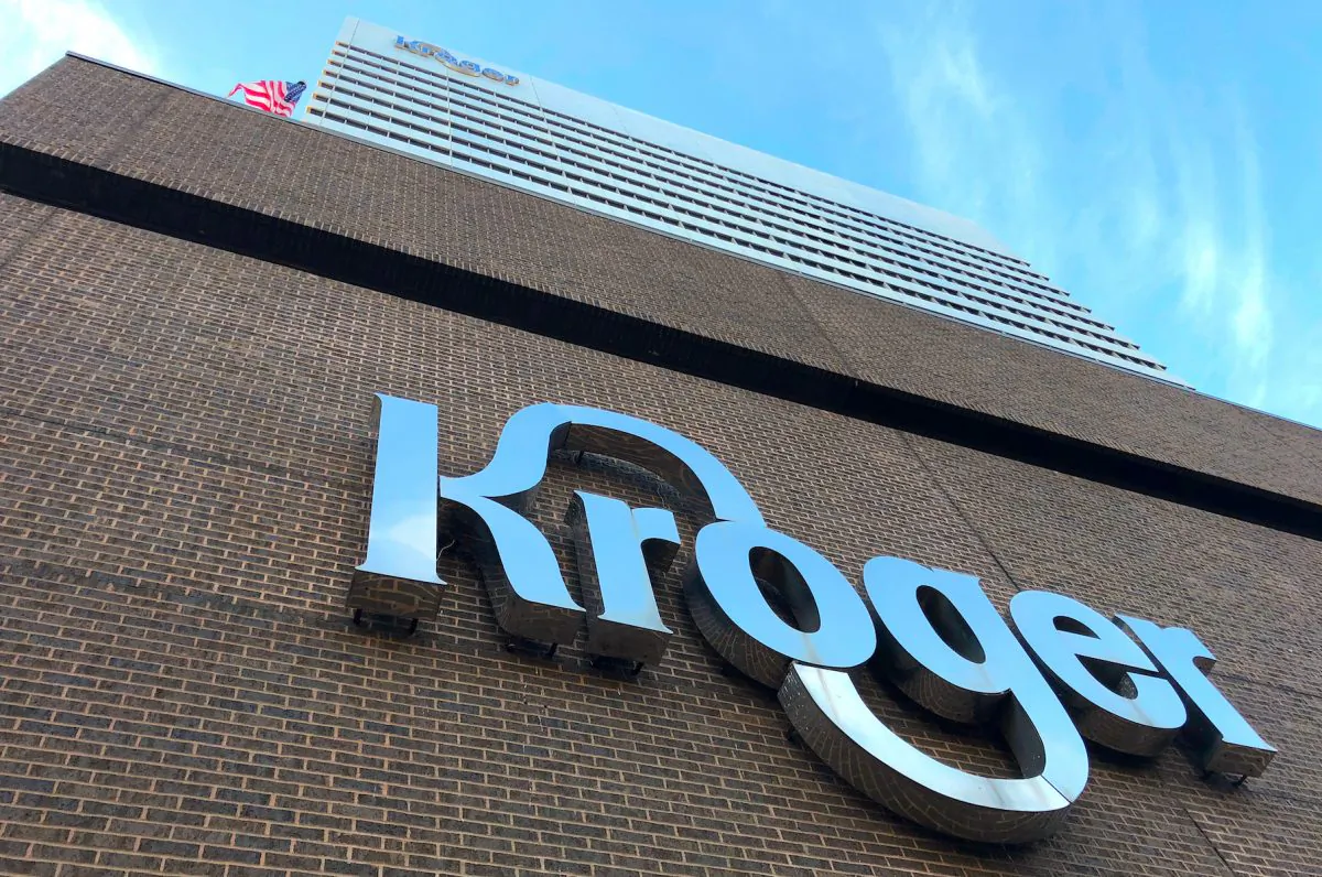 The Kroger supermarket chain's headquarters is shown in Cincinnati, Ohio, on June 28, 2018.  (Lisa Baertlein/Reuters)