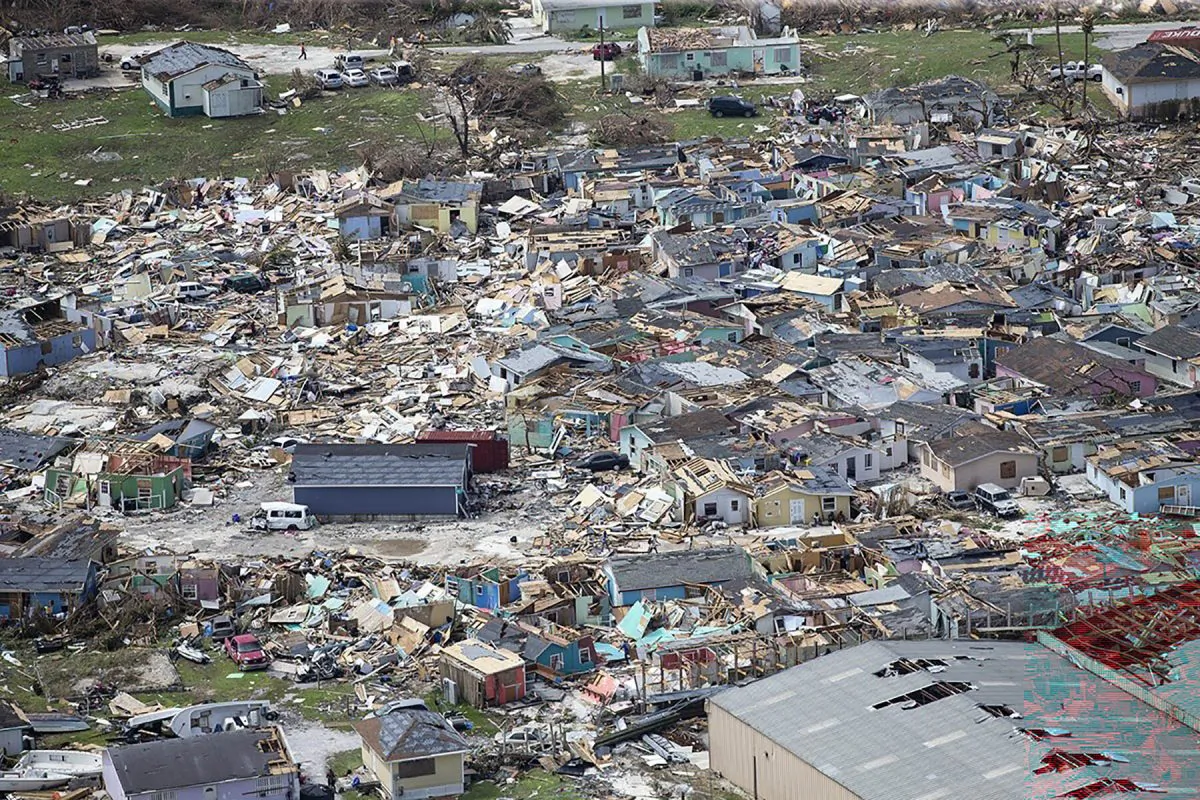 Destruction from Hurricane Dorian at Marsh Harbour in Great Abaco Island, Bahamas on Sept. 4, 2019. (Al Diaz/Miami Herald via AP)
