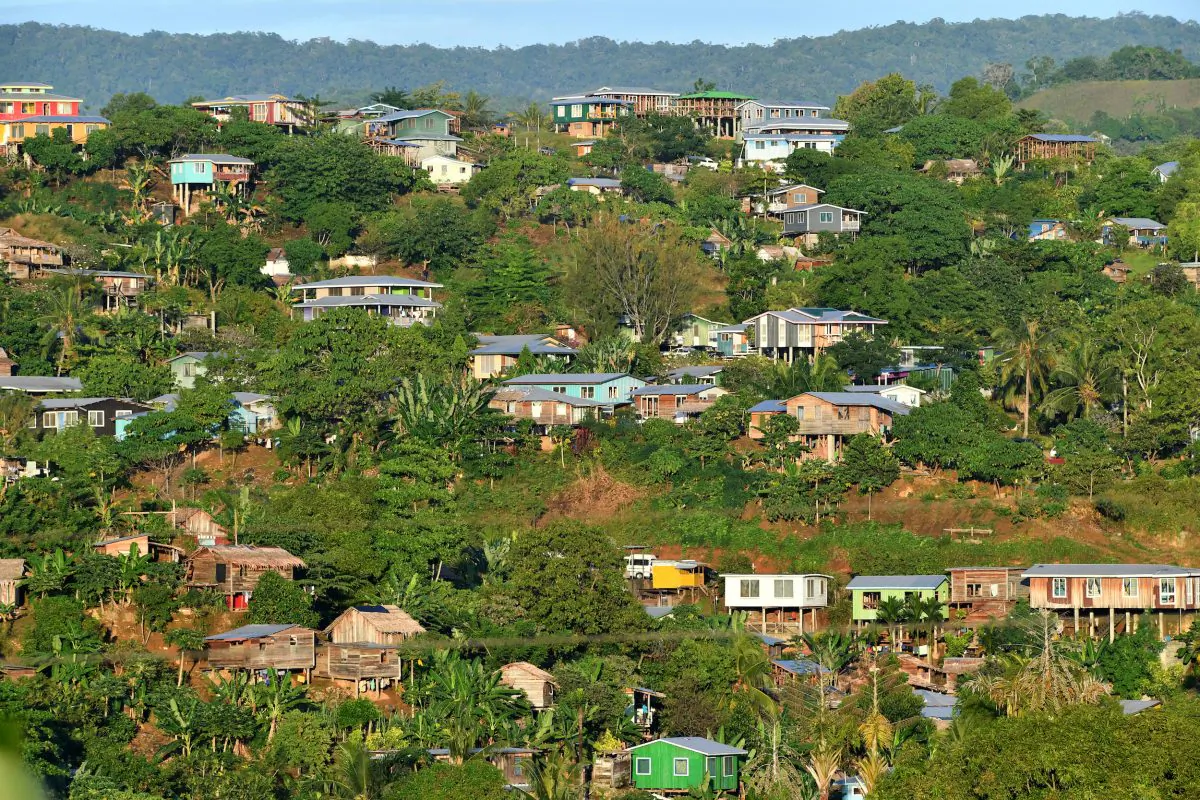 Houses are seen in Honiara in the Solomon Islands on June 3, 2019. (AAP/Darren England/via Reuters)