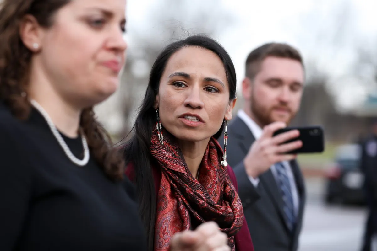 Rep. Sharice Davids (D-Kansas) is seeking a third term in a district that was reconfigured in post-2020 Census redistricting to be more competitive for Republicans. (Samira Bouaou/The Epoch Times)