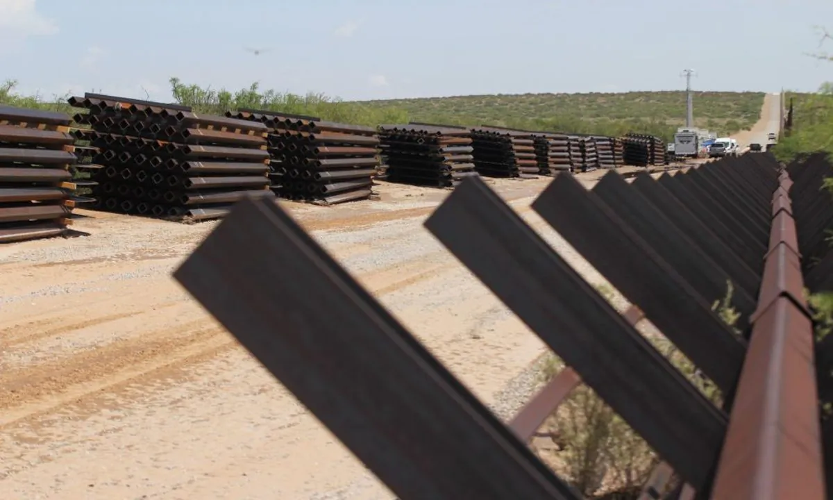 Picture of the wall construction on the US-Mexico border seen from Chihuahua State in Mexico, approximately 100 km from the city of Ciudad Juarez, on August 28, 2019 (HERIKA MARTINEZ/AFP/Getty Images)