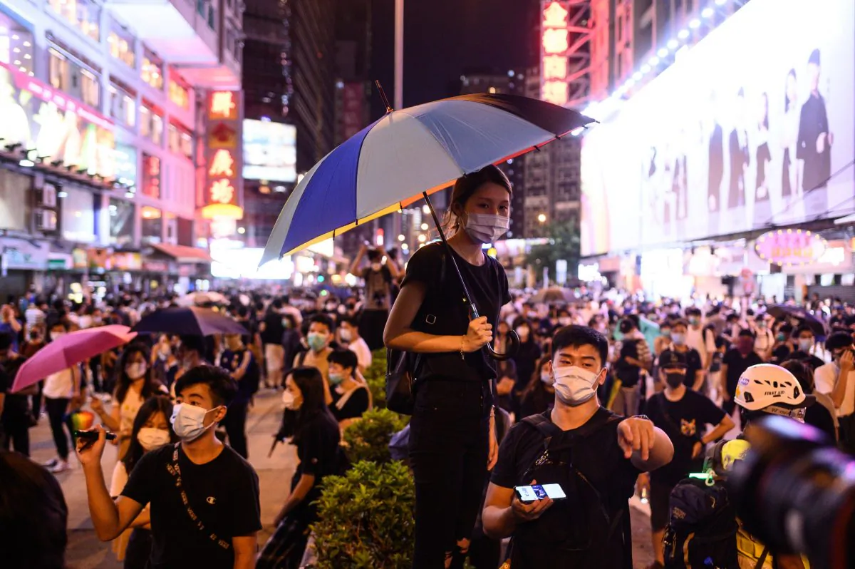 Protesters gather outside Prince Edward MTR station in Hong Kong on Sept. 6, 2019. (Philip Fong/AFP/Getty Images)