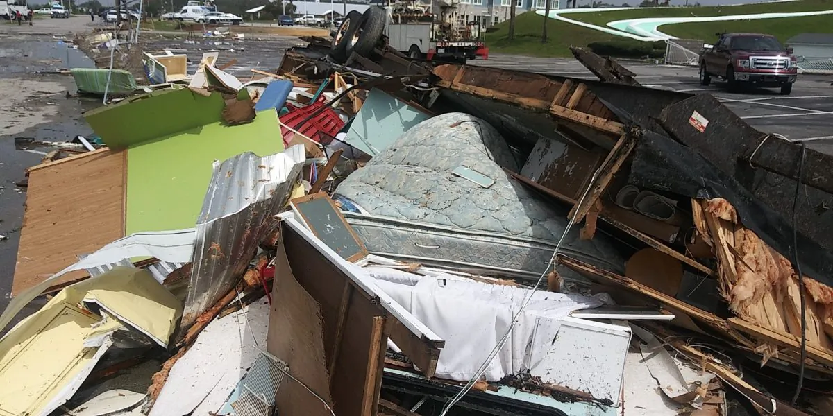 Extensive storm damage in Emerald Isle, N.C., after a tornado touched down, on Sept. 5, 2019. (Daniel Shepherd/CNN)