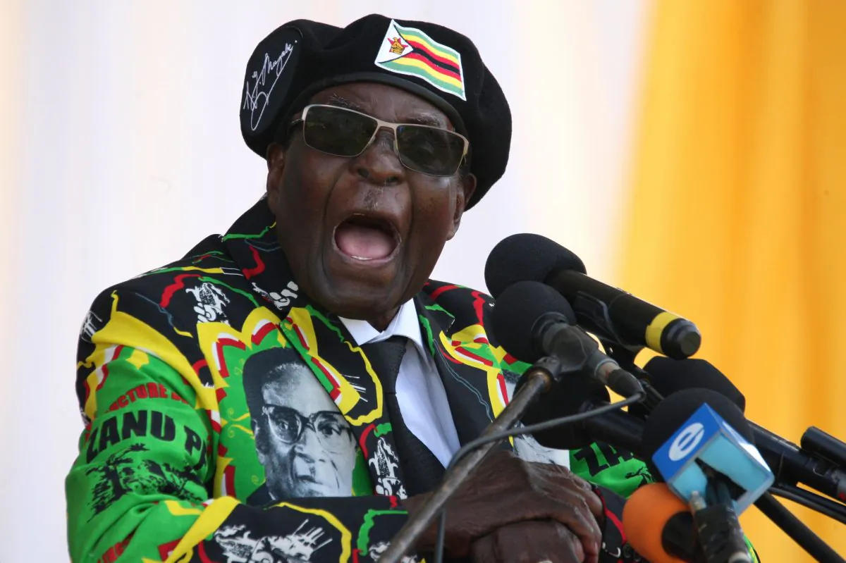 Then-Zimbabwean President Robert Mugabe delivers a speech on Nov. 4, 2017 in Bulawayo, Zimbabwe. (Zinyange Auntony/AFP/Getty Images)