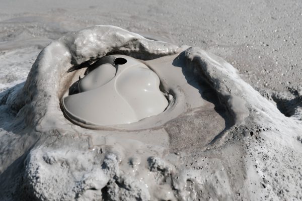 Muddy volcano eruption