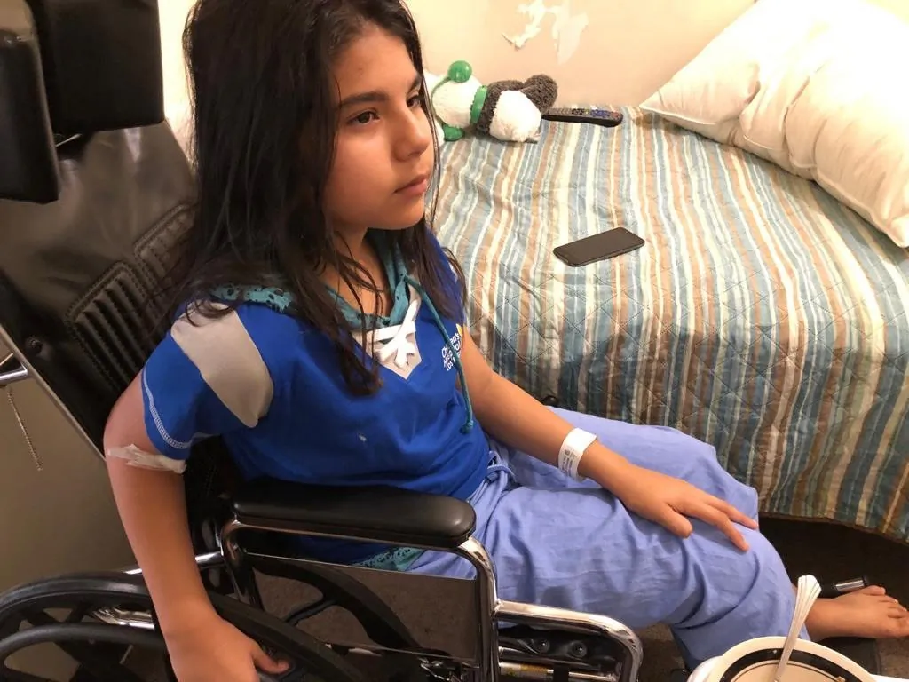 13-year-old Natalia Rodriguez speaks about a hit-and-run crash that left her with a broken leg on Sept. 6, 2019. (Courtesy of LAPD via KTLA)