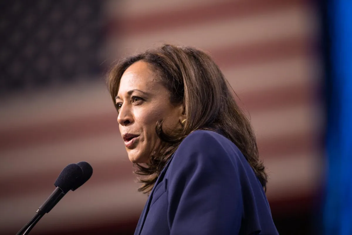 Democratic presidential candidate Sen. Kamala Harris (D-Calif.) speaks during the New Hampshire Democratic Party Convention at the SNHU Arena in Manchester, New Hampshire on Sept.7, 2019. (Photo by Scott Eisen/Getty Images)