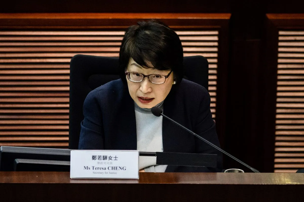 Hong Kong's Secretary of Justice Teresa Cheng attends a meeting with lawmakers at LegCo on January 29, 2018 in Hong Kong. (ANTHONY WALLACE/AFP/Getty Images)