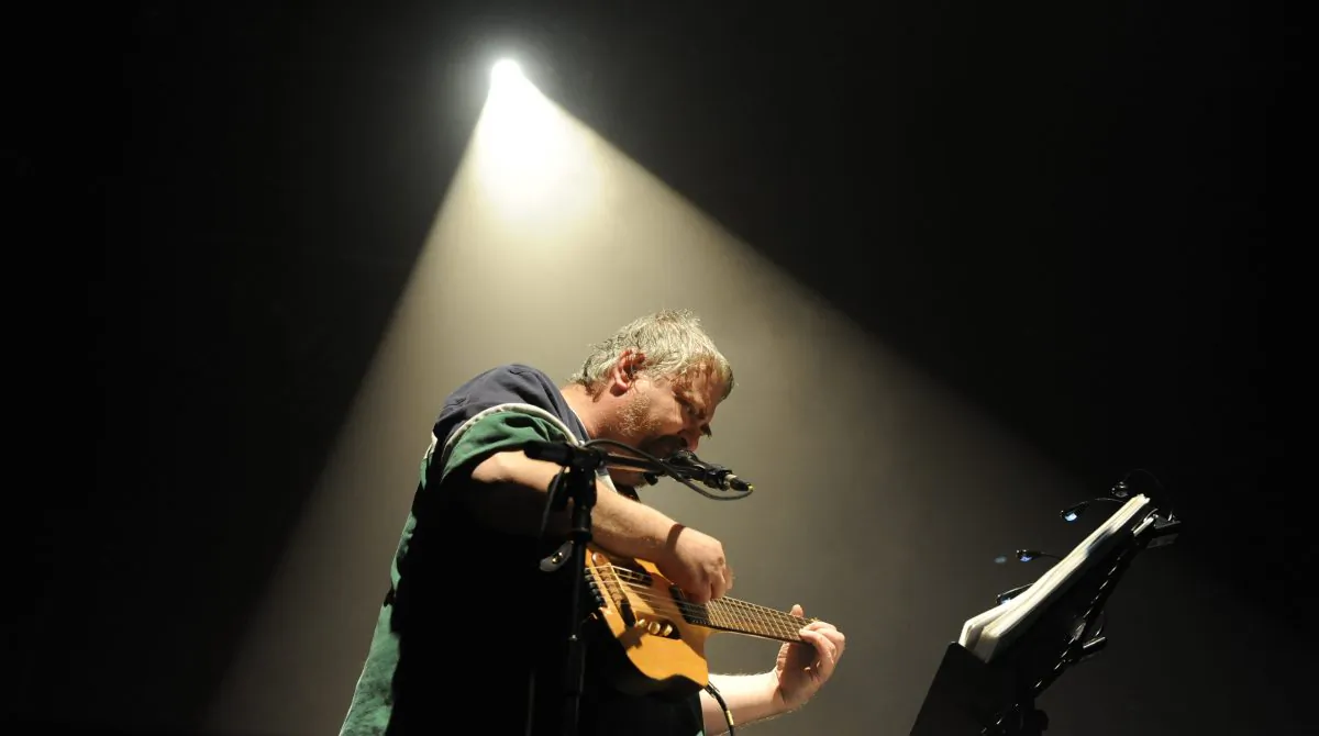 US artist Daniel Johnston performs in Bourges, during the 34th edition of Le Printemps De Bourges rock pop festival, on April 17, 2010. (ALAIN JOCARD/AFP/Getty Images)