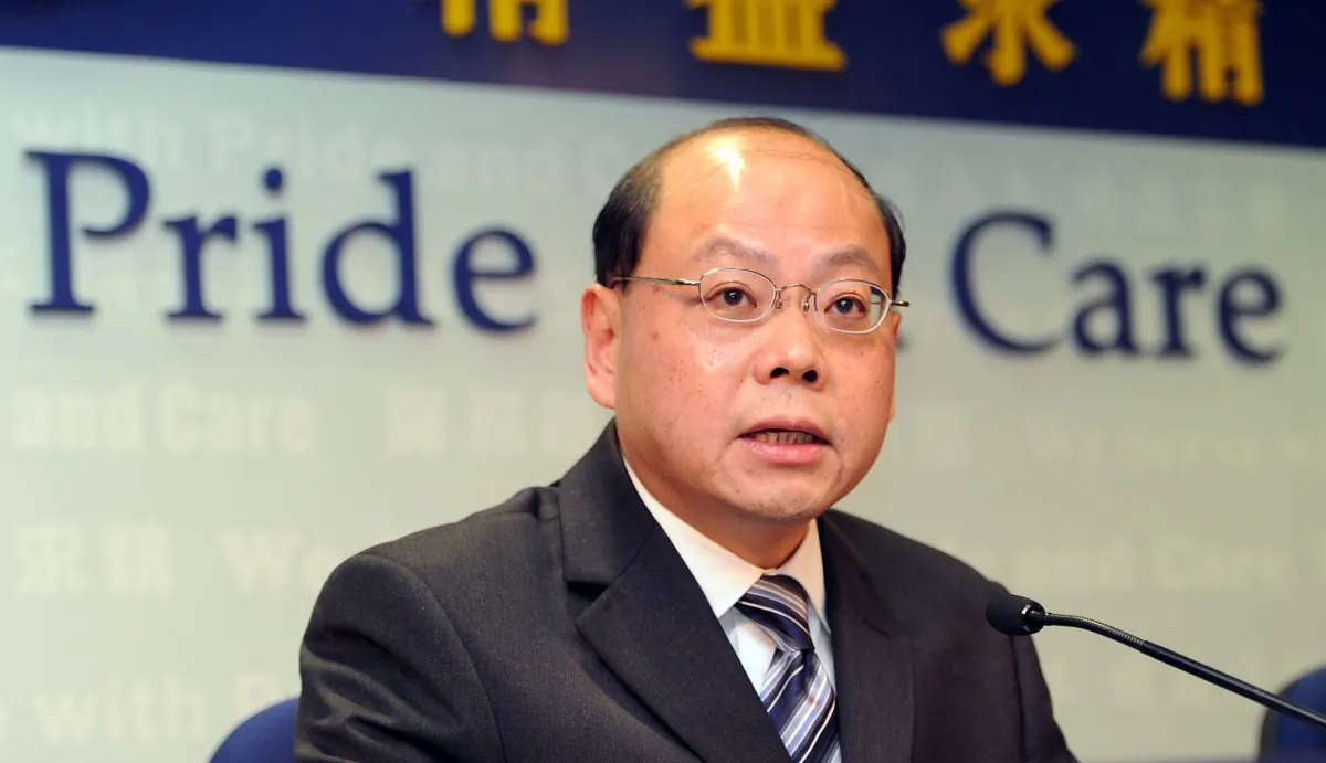 Then Hong Kong Commissioner of police Andy Tsang Wai-hung addresses the media during a press conference in Hong Kong on March 12, 2014. (Laurent Fievet/AFP/Getty Images)