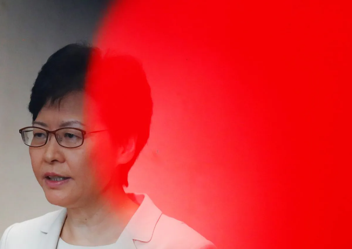 Hong Kong's Chief Executive Carrie Lam addresses a news conference in Hong Kong, China on Sept. 5, 2019. (Kai Pfaffenbach/Reuters)