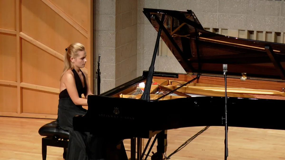 Olena Miso performs at the preliminary of NTD's 5th International Piano Competition in New York on Sept. 26, 2019. (NTD)