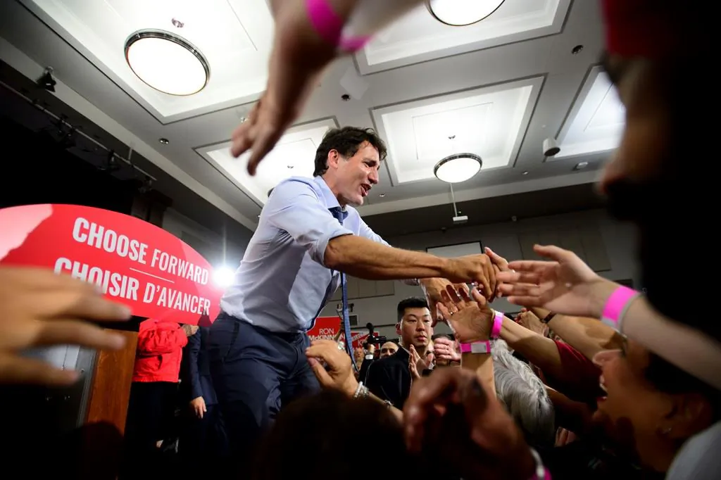 Liberal Leader Justin Trudeau greets the crowd during a campaign stop in Vancouver on Sept. 11, 2019. (The Canadian Press/Sean Kilpatrick)