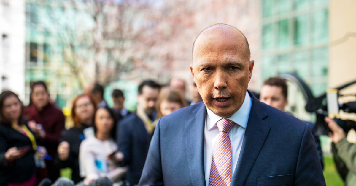 Australian Home Affairs Minister Peter Dutton