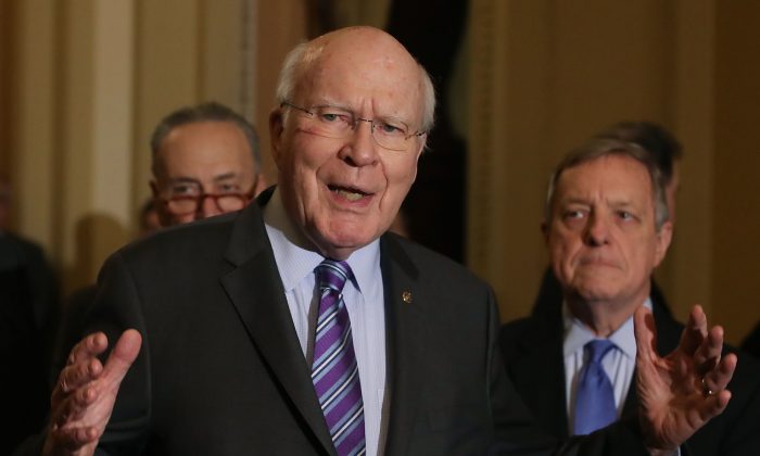 Sen. Patrick Leahy (D-Vt.) speaks at Capitol Hill on Feb. 12, 2019. (Mark Wilson/Getty Images)