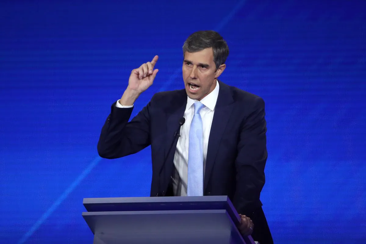 Democratic presidential candidate former Texas congressman Beto O'Rourke speaks during the Democratic presidential debate at Texas Southern University's Health and PE Center in Houston, Texas on Sept. 12, 2019. (Photo by Win McNamee/Getty Images)
